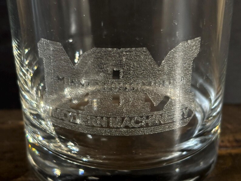 Minneapolis Moline Engraved Glass Tumbler, Drinking Glass, 11 oz