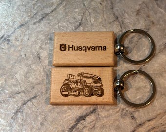 Husqvarna Lawn Tractor Wooden Key Fob