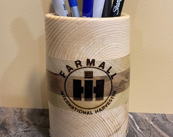 Farmall Tractor Inspired Pencil Holder: Unique Office Accessories for Agriculture Enthusiasts