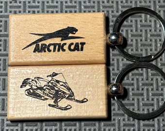 Arctic Cat Snowmobile Wooden Key Chain