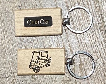 Club Car Golf Cart Wooden Key Chain