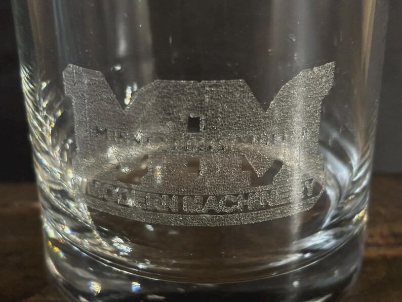 Minneapolis Moline Engraved Glass Tumbler, Drinking Glass, 11 oz