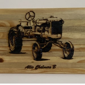 Rustic Allis Chalmers B Wall Plaque: Vintage Tractor Upcycled Wood Art for Farmhouse Decor