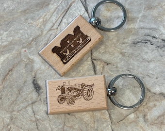 Minneapolis Moline Tractor Wooden Key Chain