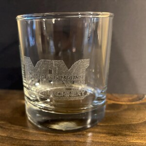 Minneapolis Moline Engraved Glass Tumbler, Drinking Glass, 11 oz