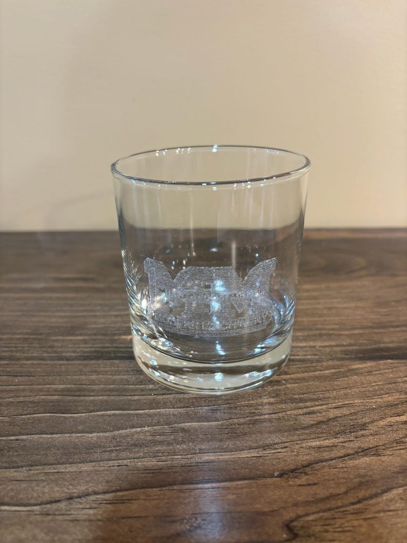 Minneapolis Moline Engraved Glass Tumbler, Drinking Glass, 11 oz
