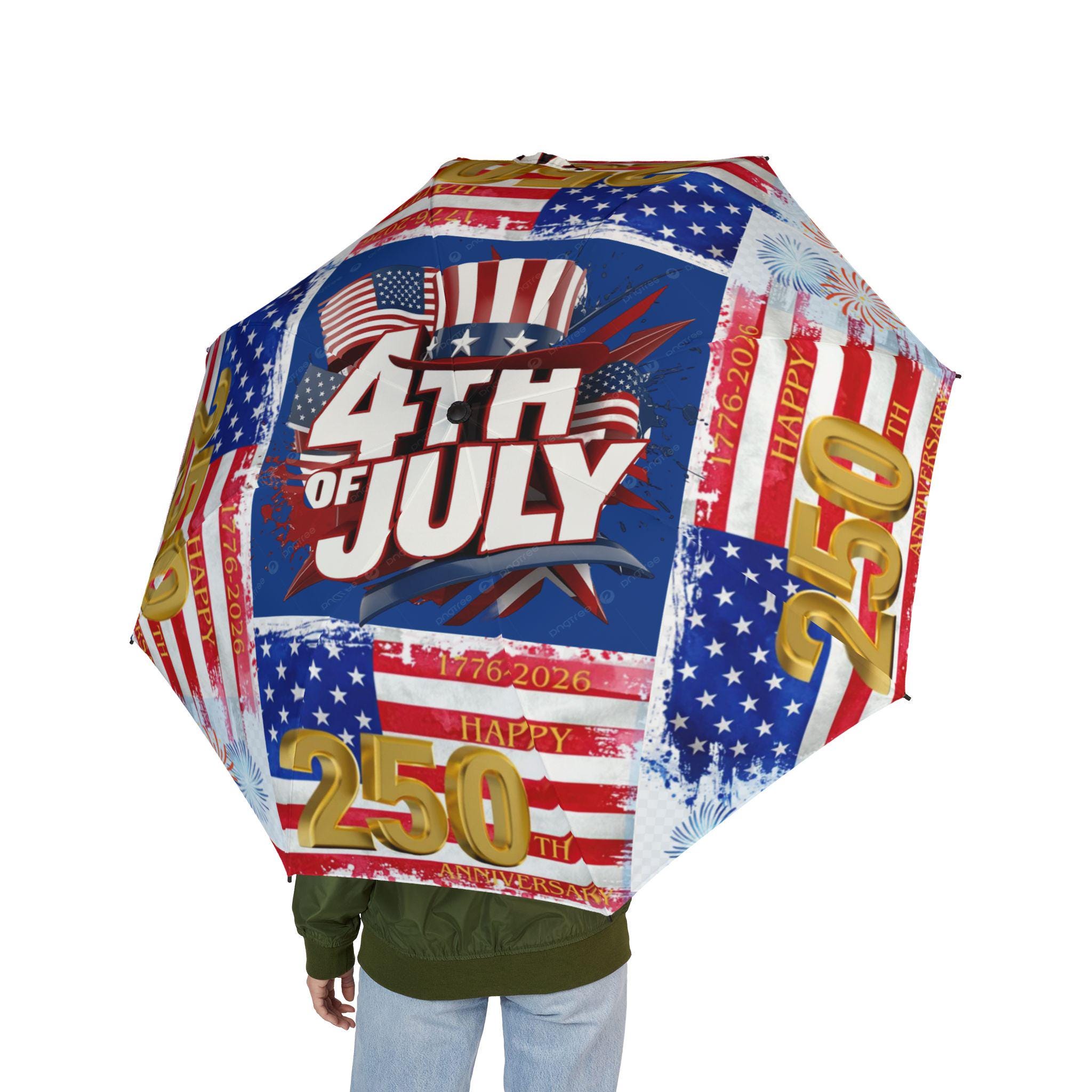 USA 250th Anniversary Umbrella, American Flag Liberty Bell