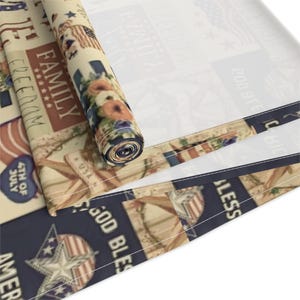 Patriotic Patchwork Pattern Table Runner | Americana Stars Stripes image 7