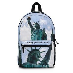 Personnalisez votre sac à dos NYC Statue de la liberté | Sac à dos pour la rentrée scolaire | Cadeaux et souvenirs de New York