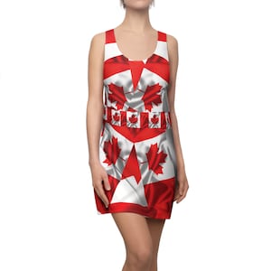 Kanada-Flagge Damen Racerback Kleid | Multi kulturelle Kanada-Flaggen-Kleidung