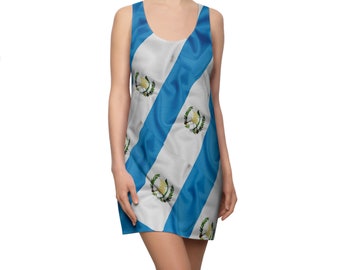 Vestido Racerback de la bandera de Guatemala / Vestido de verano de Guatemala IMPRESO Crisply / Vestido multicultural