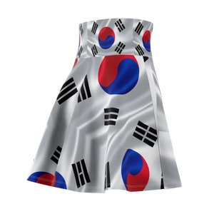 Korea Flag Women's Skater Skirt Korea day Multi Cultural Dress Attire Crisply PRINTED image 5