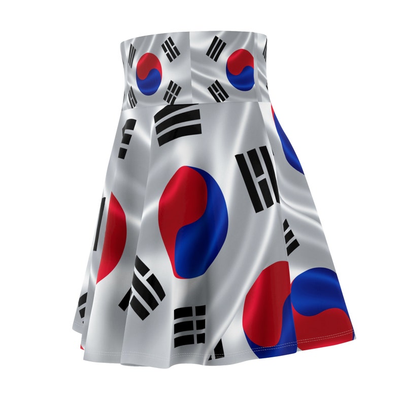 Korea Flag Women's Skater Skirt Korea day Multi Cultural Dress Attire Crisply PRINTED image 4