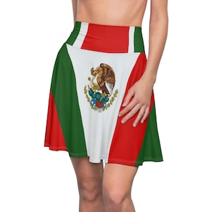 Mexico  flag Women&#39;s Skater Skirt | Multi Cultural Outfit | Mexico Independence day Attire