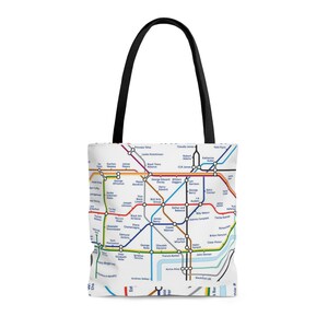 Bolso de mano con mapa del metro de Londres, estampado nítido, ligero y duradero.