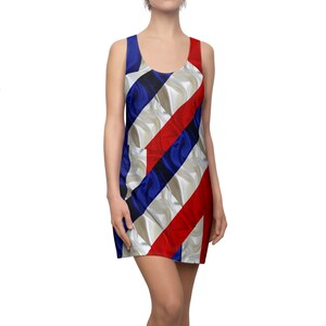 Frankreich / Niederlande Flagge Damen Racerback Kleid | Knalliges BEDRUCKTES Sommerkleid | Multikulti-Kleid
