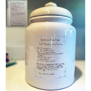Custom Cookie Jar with handwriting edited from your photo and printed on the jar