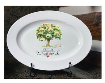 Custom Personalized Family Tree Square Plate Platter Heirloom Wedding Anniversary Housewarming Gift