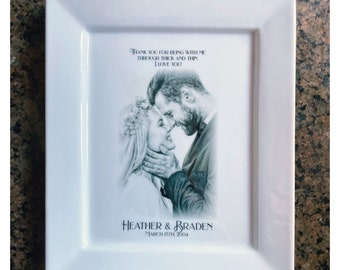 Personalized Anniversary Porcelain Plate: Elegant Wedding Keepsake