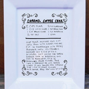 Custom Porcelain Recipe Plates with favorite recipe or photos or handwriting with editing and customization image 3