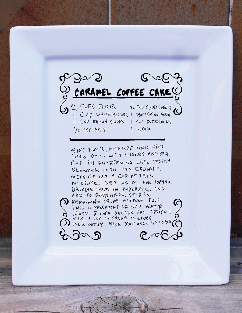 Custom Porcelain Recipe Plates with favorite recipe or photos or handwriting with editing and customization image 3
