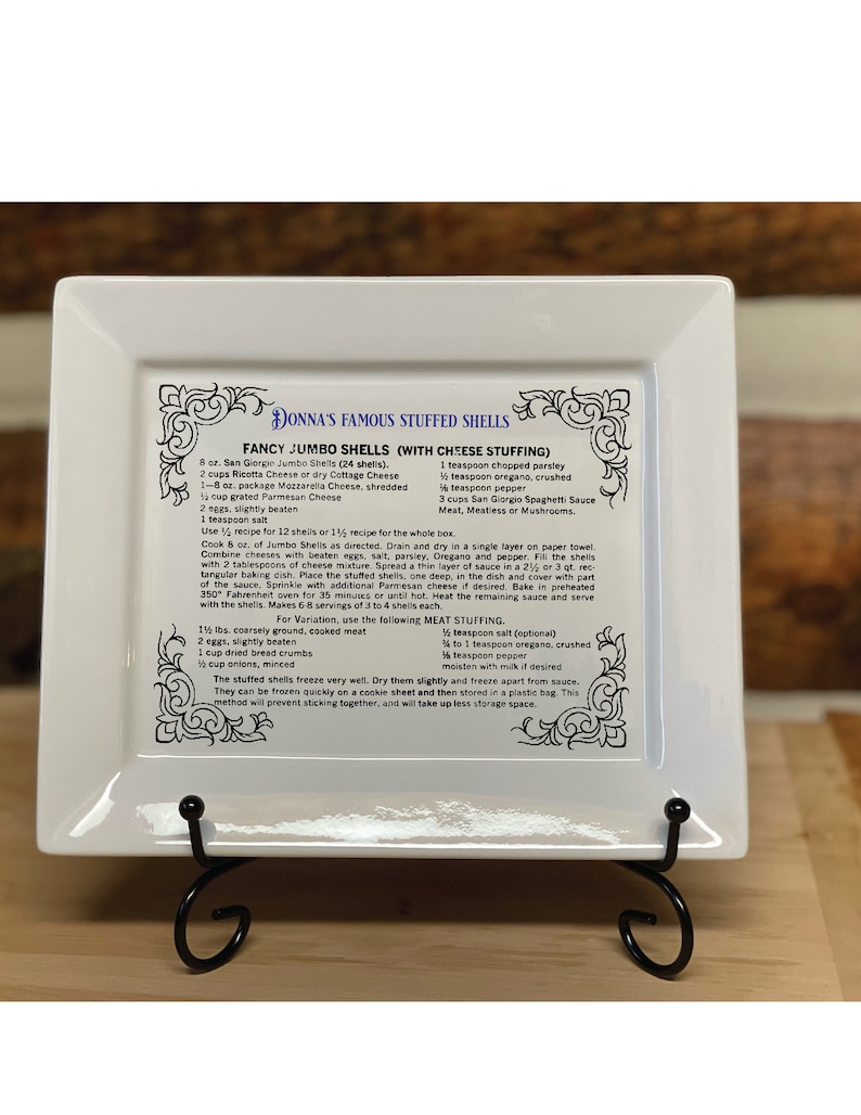 Custom Porcelain Recipe Plates with favorite recipe or photos or handwriting with editing and customization image 4