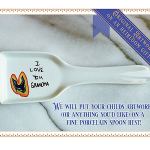 Personalized spoon rest with your child&#39;s drawing or whatever else you&#39;d like :)