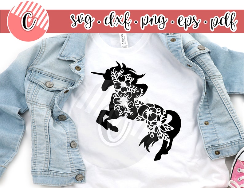 Download Boho Unicorn Silhouette Clip Art Floral Unicorn SVG Cut File | Etsy