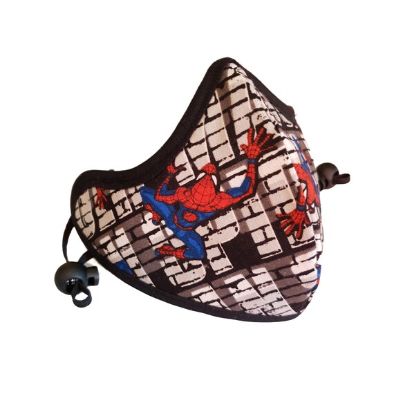 Spiderman Face Mask with cord lock stopper Mascarilla con Etsy