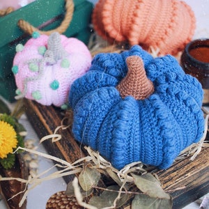 Medium Crochet Pumpkin PATTERN. DIY Tutorial Ideas Step-by-Step. US English Digital pdf image 1