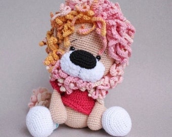 Big Lion Crochet PATTERN Amigurumi patterns pdf tutorial. large Safari Animal Toy. Cute Jungle Animals. US English Digital PDF