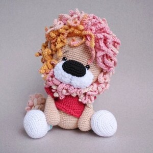 Big Lion Crochet PATTERN Amigurumi patterns pdf tutorial. large Safari Animal Toy. Cute Jungle Animals. US English Digital PDF