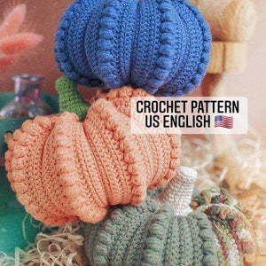 Medium Crochet Pumpkin PATTERN. DIY Tutorial Ideas Step-by-Step. US English Digital pdf image 3