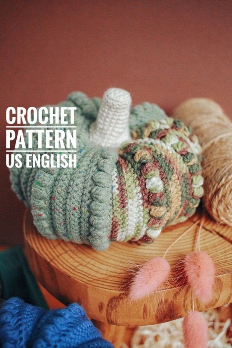 Medium Crochet Pumpkin PATTERN. DIY Tutorial Ideas Step-by-Step. US English Digital pdf image 2