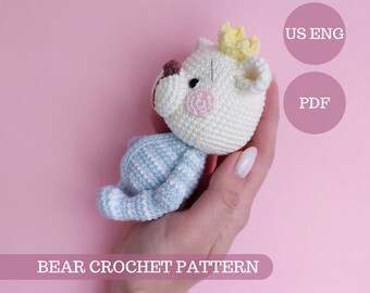 Baby Bear Crochet Pattern. Amigurumi Polar Bear Toy. Animal Pattern