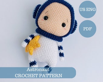 Little Astronaut Doll Crochet Pattern. Space Amigurumi / US English Digital PDF