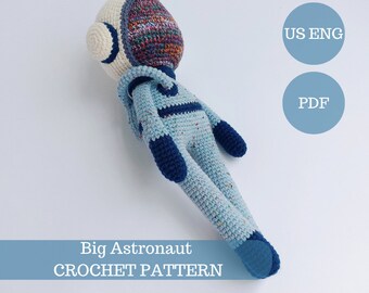 Big Toy Astronaut Crochet Pattern. Space Amigurumi / US English Digital PDF