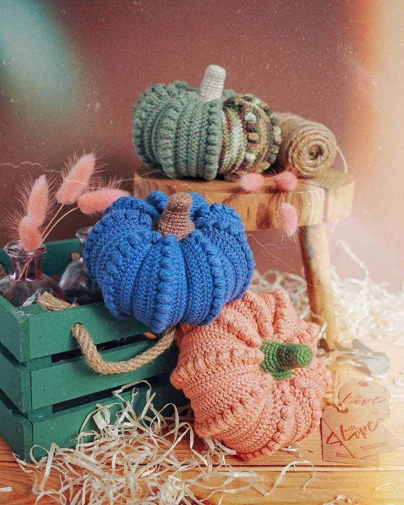 Medium Crochet Pumpkin PATTERN. DIY Tutorial Ideas Step-by-Step. US English Digital pdf image 5