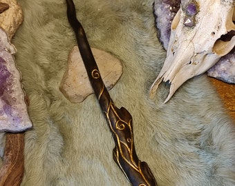 Magic ritual staff beech wood wand magic wand witch shaman magic staff