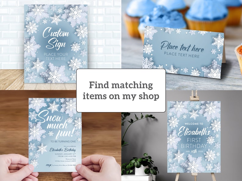 Winter Snowflake Editable Food Labels & Place Cards – Corjl Template ...