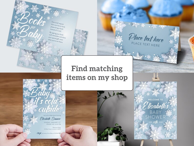 Editable Winter Snowflake Party Signs – Set of Three 8x10 Posters ...