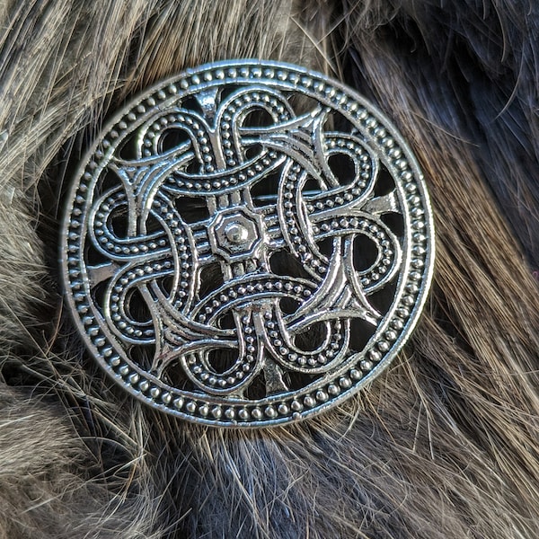 Traditional Viking ODIN, Celtic Knotwork, Metalic Pin/Brooch.