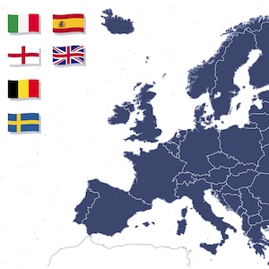 European EU Flags Country Map Digital Design Illustration Set Editable Pack. Ai, c’est moi. Pdf. Jpeg. Svg-How à disposition dans la description