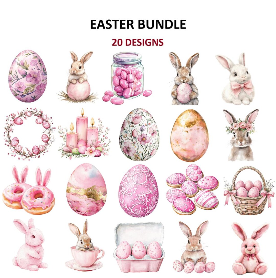 20 Easter Digital Design Bundle – Cute PNG Files for Sublimation ...