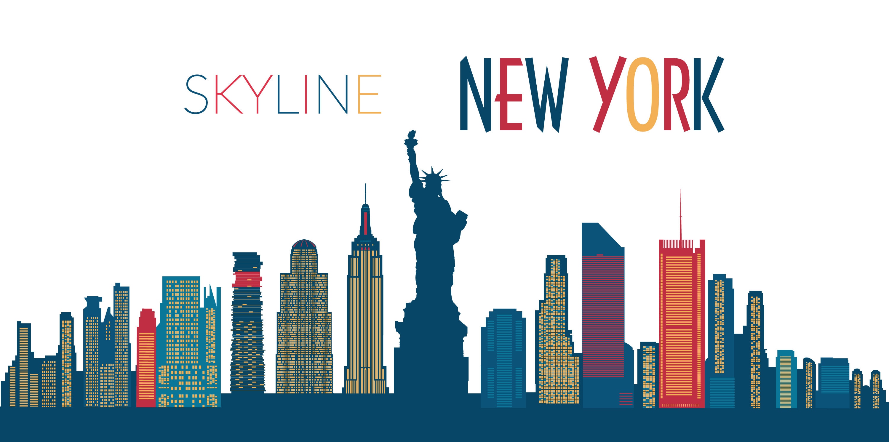 New York City Capital Logo Skyline Digital Design Vector Pack USA. AI ...