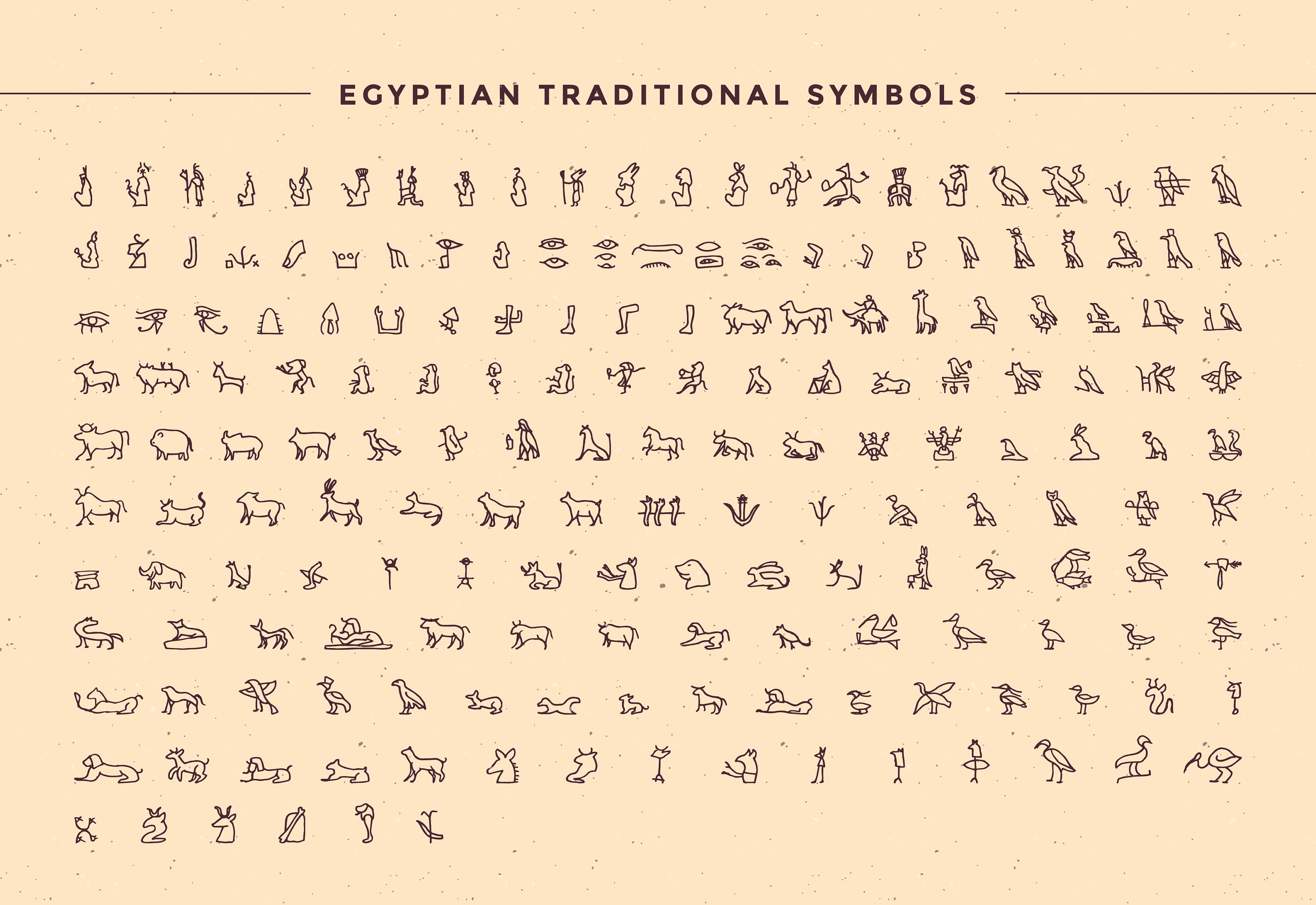 Egyptian Hieroglyphics Alphabet Digital Design Editable Illustration Pack.  PDF. JPEG. Aisvg-how to Available in the Description - Etsy