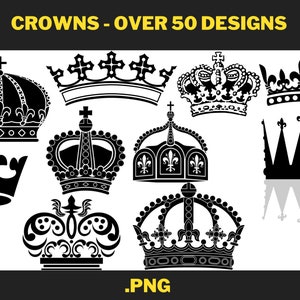 Crowns for Kings and Queens Digital Design Mega Bundle. PNG Designs perfect for Printing