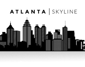 Atlanta City Capital Logo Skyline Digital Design Vector Pack USA. AI. JPEG.PdfSVG-How to available in the description