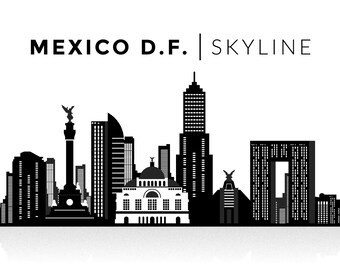 Mexico City Capital Logo Skyline Digital Design Vector Pack. AI. JPEG. PDF. Svg-How to available in the description