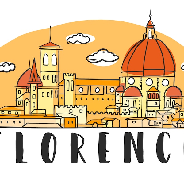 Florence City Capital Logo Skyline Digital Design Vector Pack Italy. AI. JPEG. PDF. Svg-How to available in the description